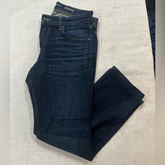 7 For All Mankind Men's Deep Blue Slim Jeans - Picture 1 of 4